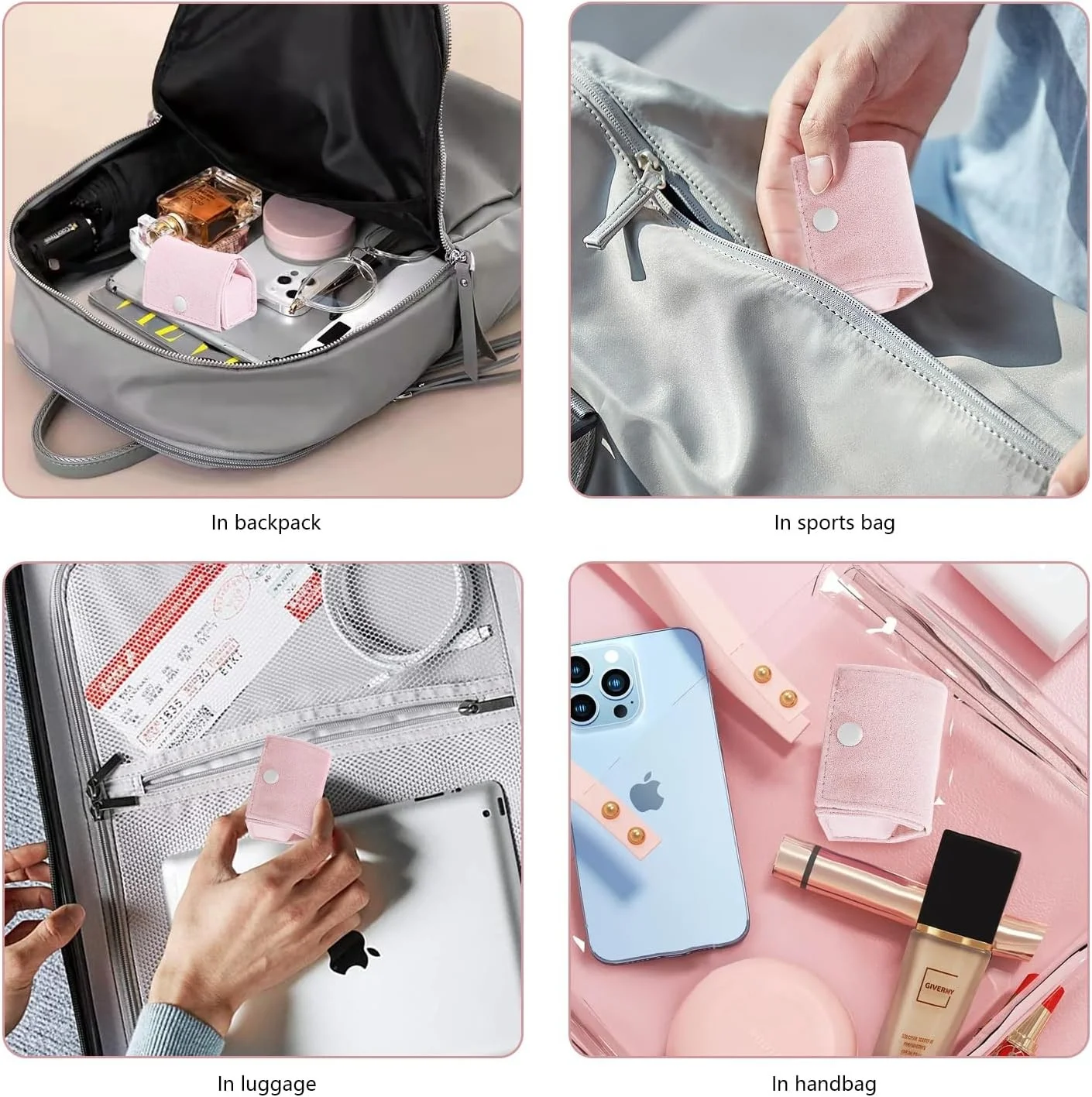 Boîte à bijoux portable en velours, mini sac organisateur de boutons pour boucle d'oreille, bague, bracelet, cadeau idéal pour femme, maman, fille et amie