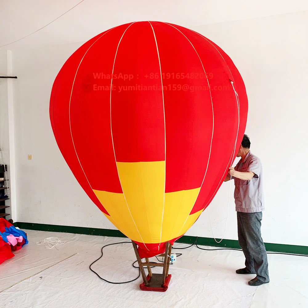 Direct Factory Hot Sale Inflatable Hot Air Balloons LED Lights Oxford/PVC Cloth 3m Size Electric Pump Inflation 2-Year Warranty