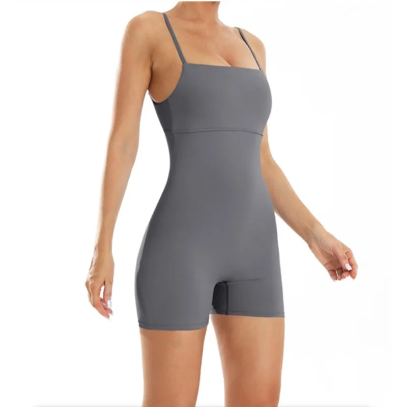 Women SEXY V Back Yoga Jumpsuit Sports Backless One-Piece Suit Gym Fitness Bodysuit Workout Suit Overall Sportswear