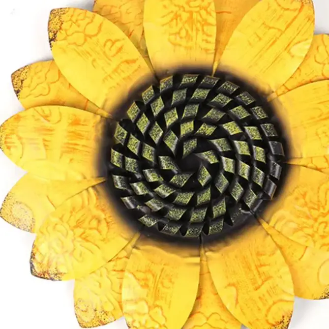 Sunflower Wrought Iron Wall Hanging Metal Flower Art Decoration For Home Garden Room Decor Accessories