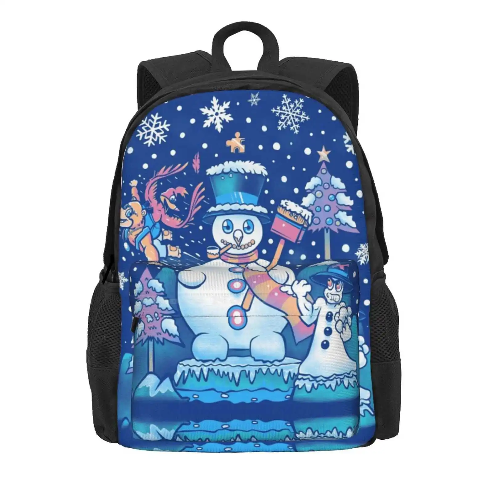 Freezy Winterland Hot Sale Schoolbag Backpack Fashion Bags Christmas Sweater Gaming Christmas Video Games 64 Nin Tendo Bear And