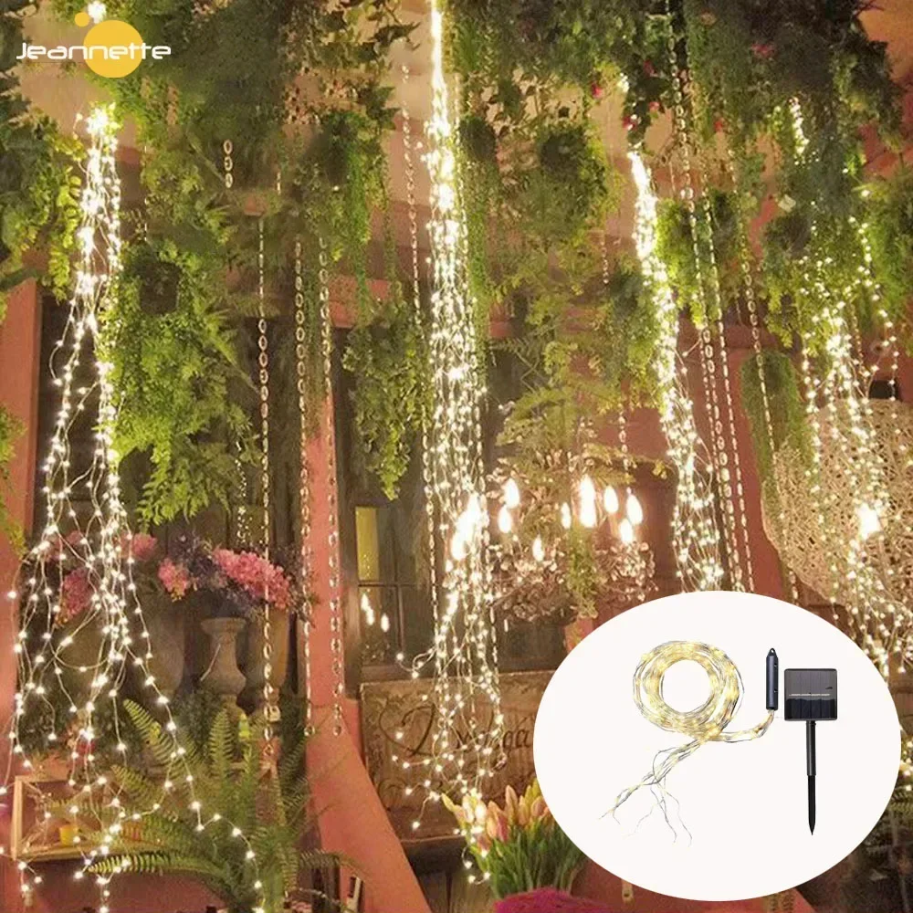 Solar Fairy Lights Outdoor Waterproof Solar Firefly Bunch Light Solar Waterfall Light Solar Watering Can Light Tent String Light