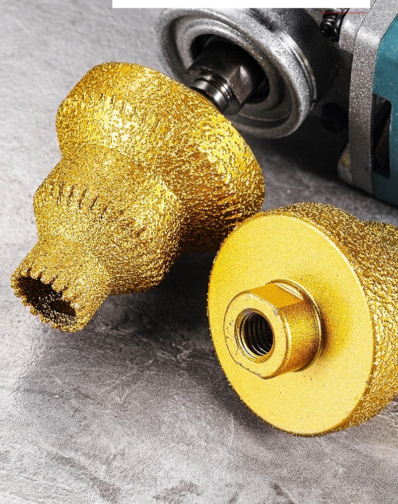 Gelöteter Pagodenbohrer M10 Diamant-Fasenfräser Turmbohrer für Fliesen, Steinplatten und Gestein – Integrierter Diamantwerkzeugbohrer zum Aufbohren – Detail 7