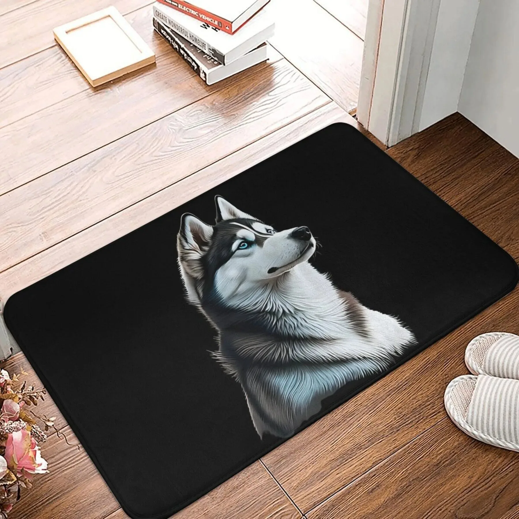 

1PC Siberian Husky Door Mats Kitchen Rugs Non-Slip Pop arts design Living room Rugs Bath Mat Carpet for Home Sink Laundry Decor