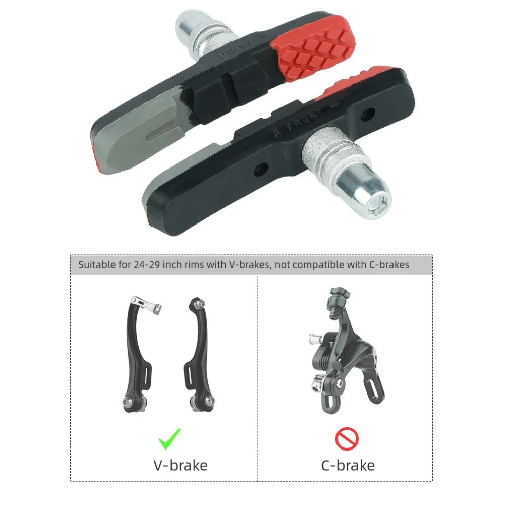 AliExpress TOOPRE 2429 inch V brake block for mountain bike For steel rim 73mm wear brake pads with triple profile design for all weather