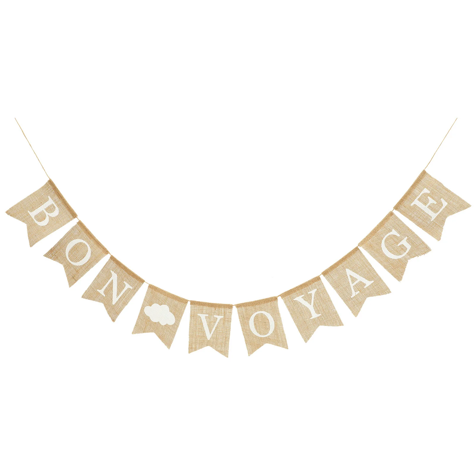 

Rustic Burlap Banner Voyage Nautical Cruise Party Decoration Going Away Hanging Garland Photo Booth Backdrop