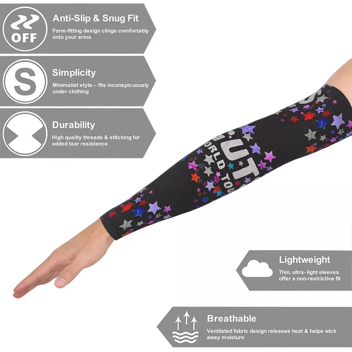 Olivia Guts World Tour Mangas de brazo Hombres Mujeres Protección solar UV Tatuaje Cubrir Deportes Refrigeración Ciclismo