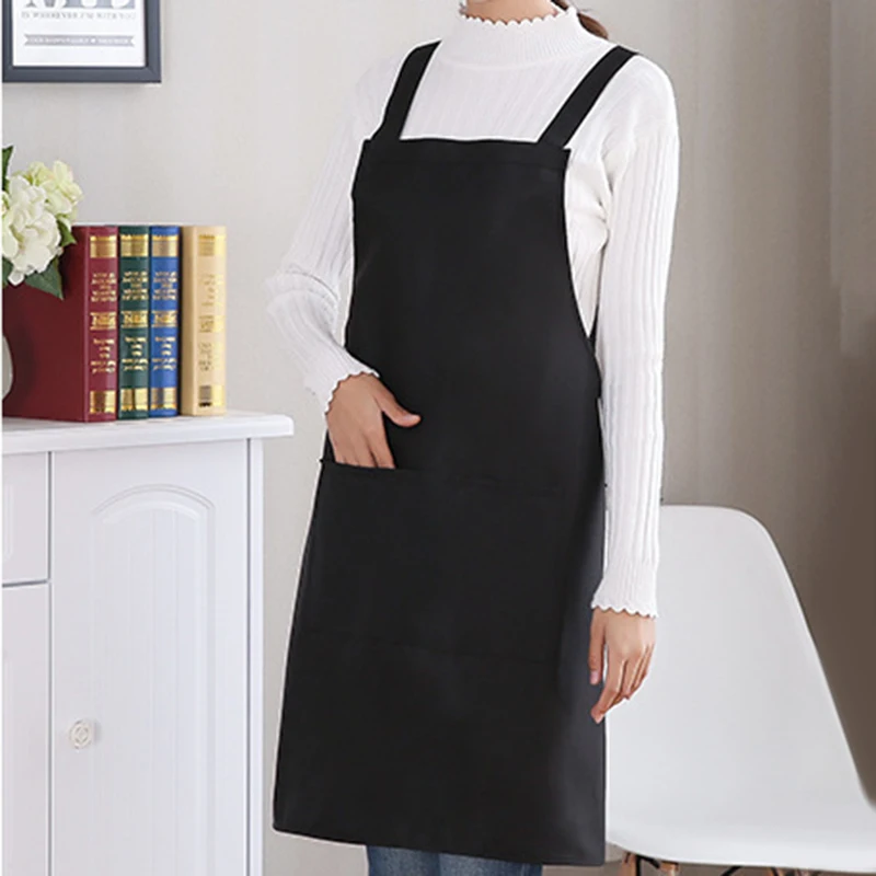 Women\'s Aprons Home Kitchen Waterproof And Oil Proof Fashion Personalized Work Clothes H Shoulder Strap Oil Proof Apron Home