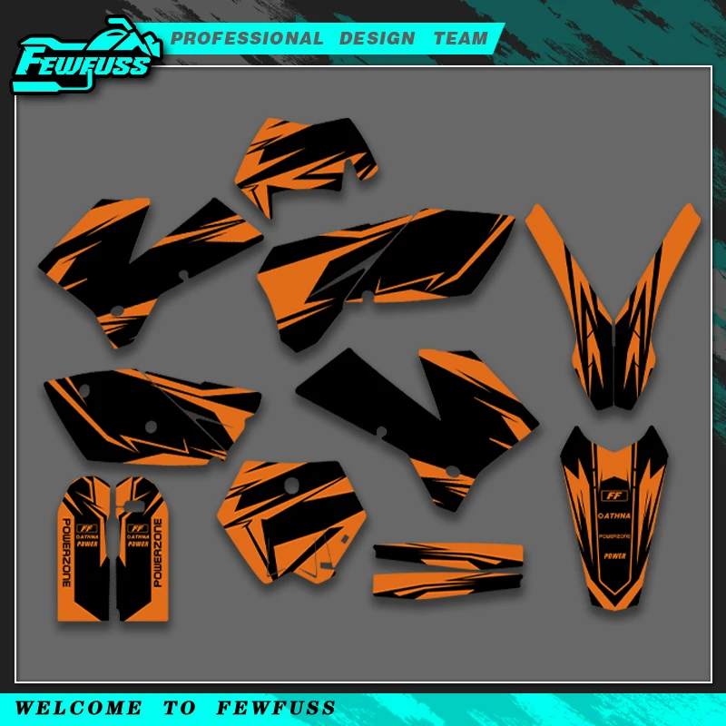 

Комплект графических наклеек Fewfuss для KTM EXC EXCF 125 200 250 300 400 450 525 2006 2007 SX SXF 2005 2006, индивидуальный номер имени