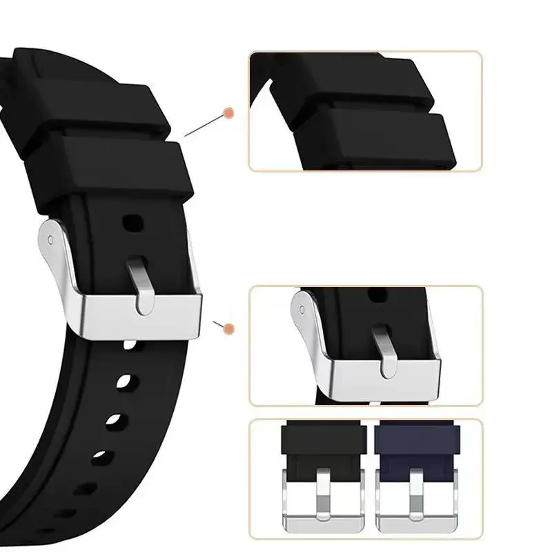 20MM Silicone Strap for Samsung Galaxy Watch 7 6 5 4 44mm 40mm Pro 45mm No Gap Bracelet Wristband Watch 6 Classic 47mm 46mm Belt