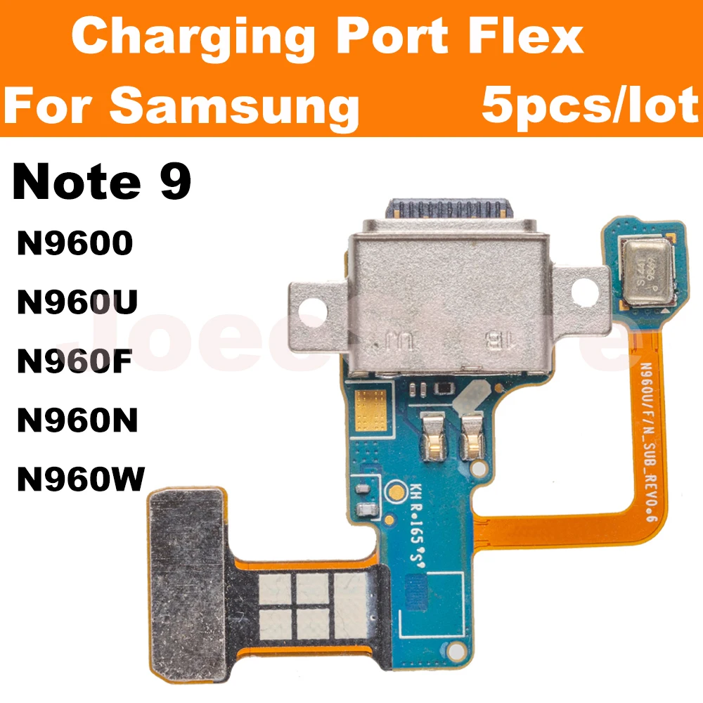 5pcs Charging Port Flex For Samsung Galaxy Note 9 N9600 N960U N960F N960N N960W USB Doct Connector Charger Board Flex Cable