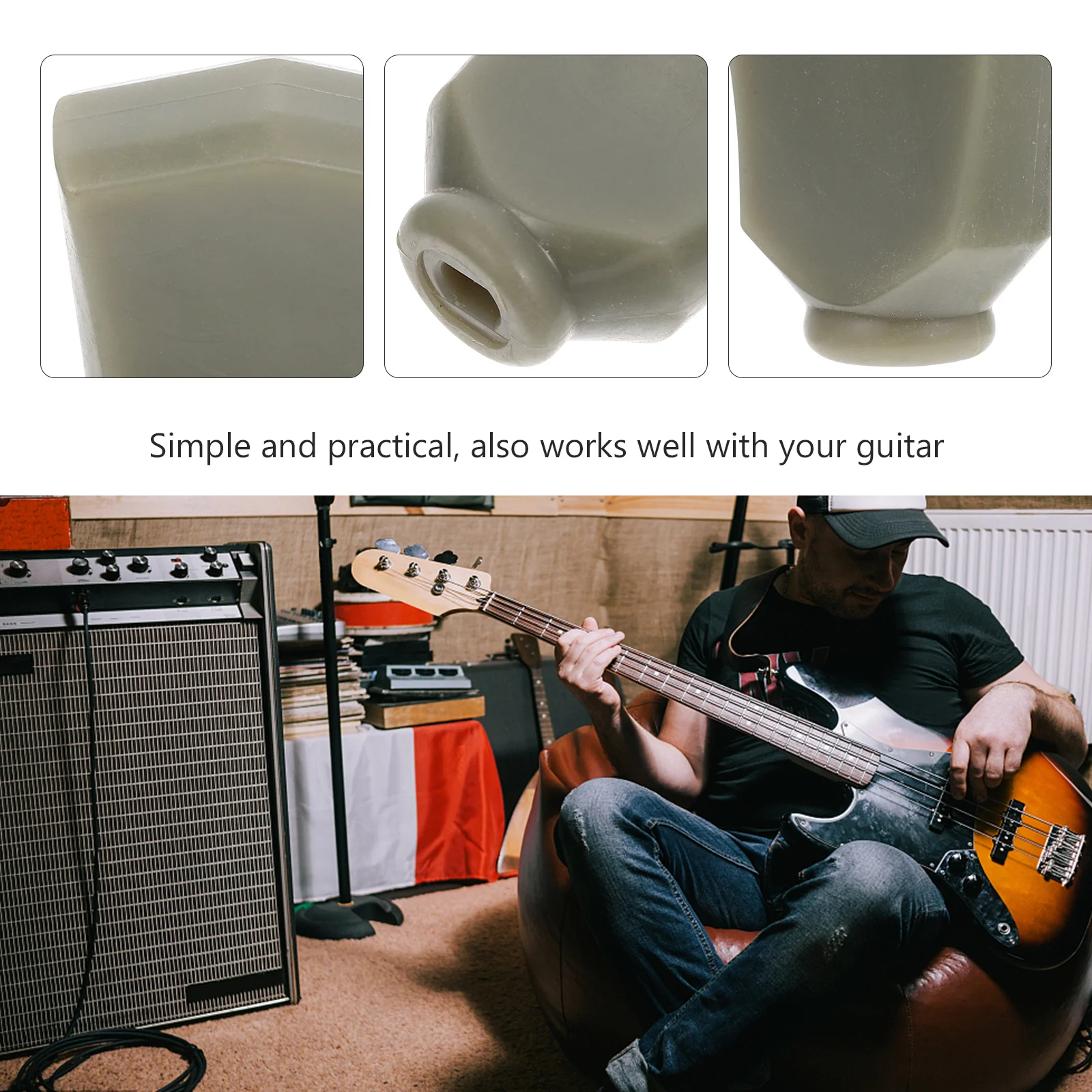 

6Pcs Guitar Tuning Knob Heavy Duty Plastic Tuner Handles for Folk Acoustic Guitars Locking String Function Accurate Tuning