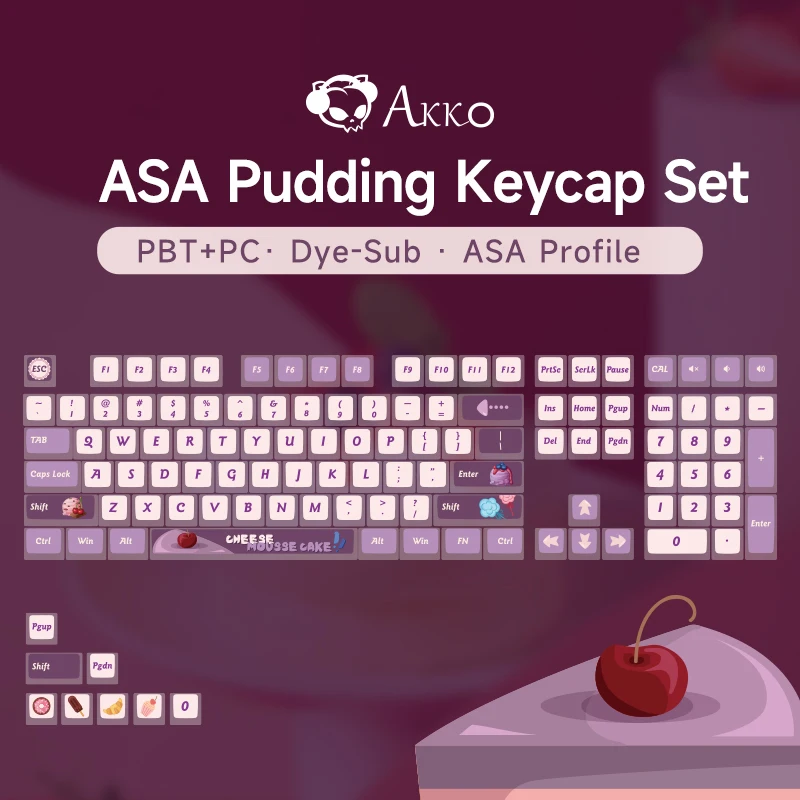 Akko X Monsgeek Pudding Keycap Set Asa Profiel Pbt + Pc Voor 108 87 Toetsen Mechanische Toetsenbord Universele Toetsen Voor Pc Gamer