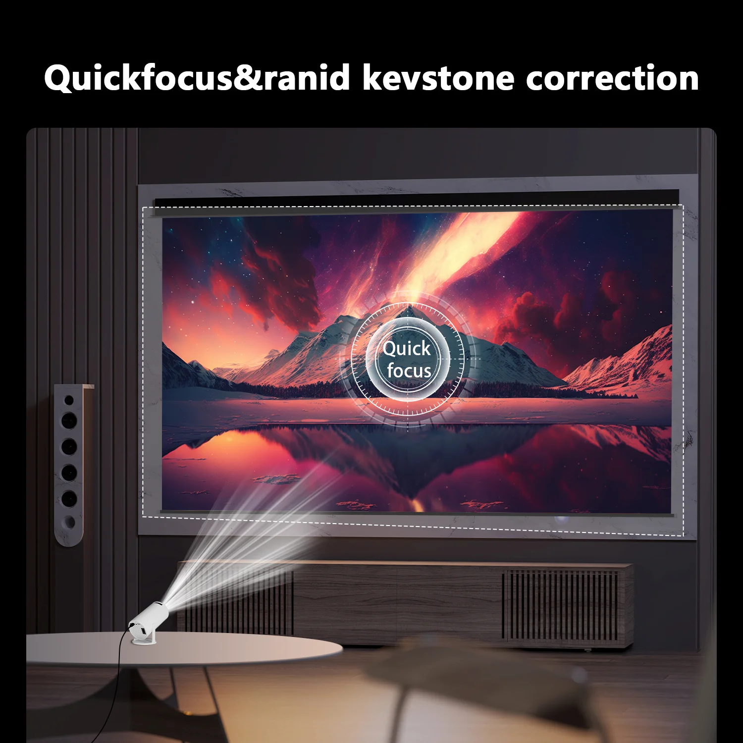 4K projector, high-definition projector, with Android system/WiFi 6, suitable for home theaters/offices, native 720p