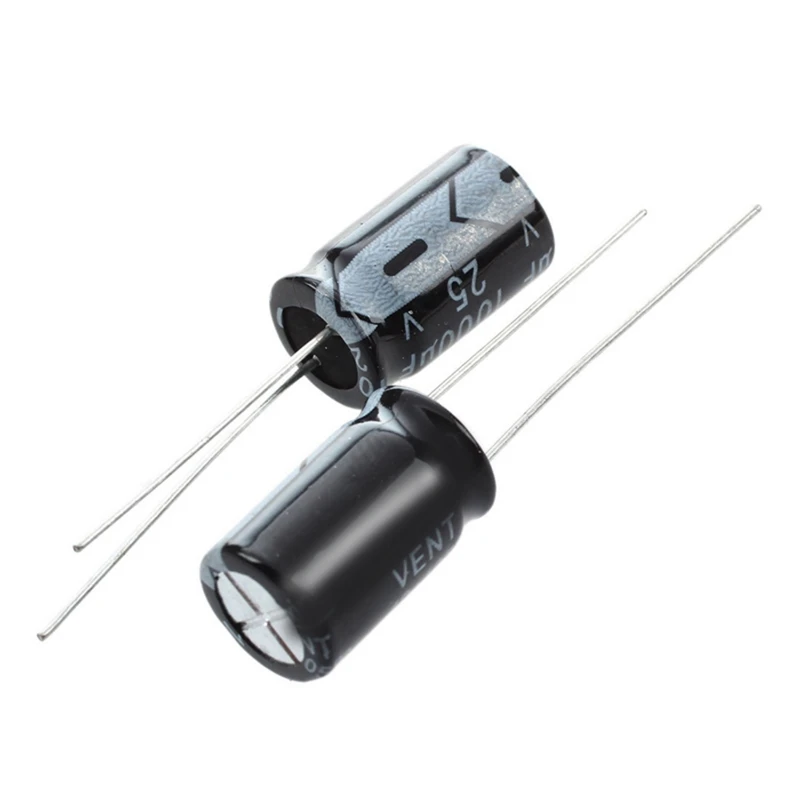 200 Pcs 1000UF 25V 105C Radial Electrolytic Capacitors Black 17Mm