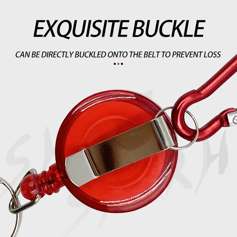 Two PCS Multitool Lanyard Retractable Reel Key Chain Heavy Duty Nylon Cord Ring Reel Badge Holder with Clip Carabiner Retractor