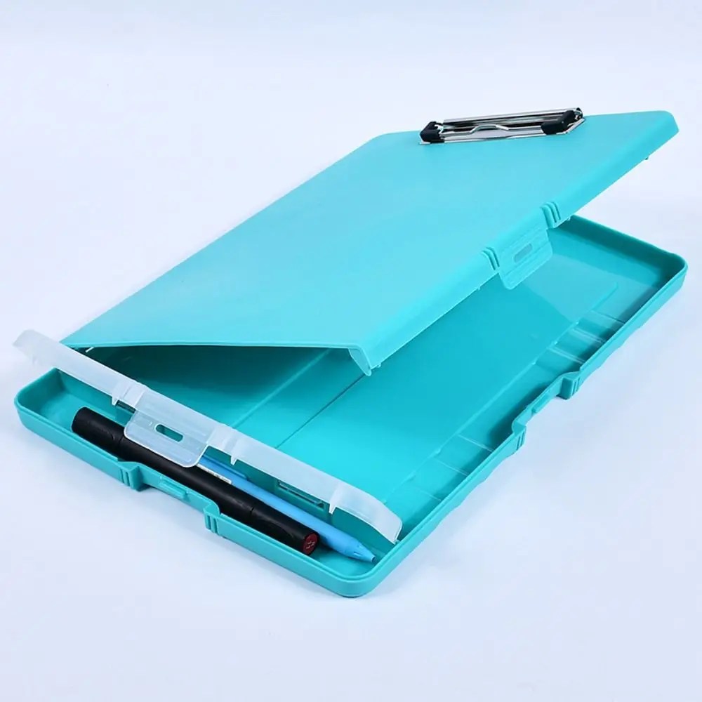 1PC Plastic Storage Clipboard File Box Case Document File Folders Clipboard Writing Pad Stationery School Office Supplies