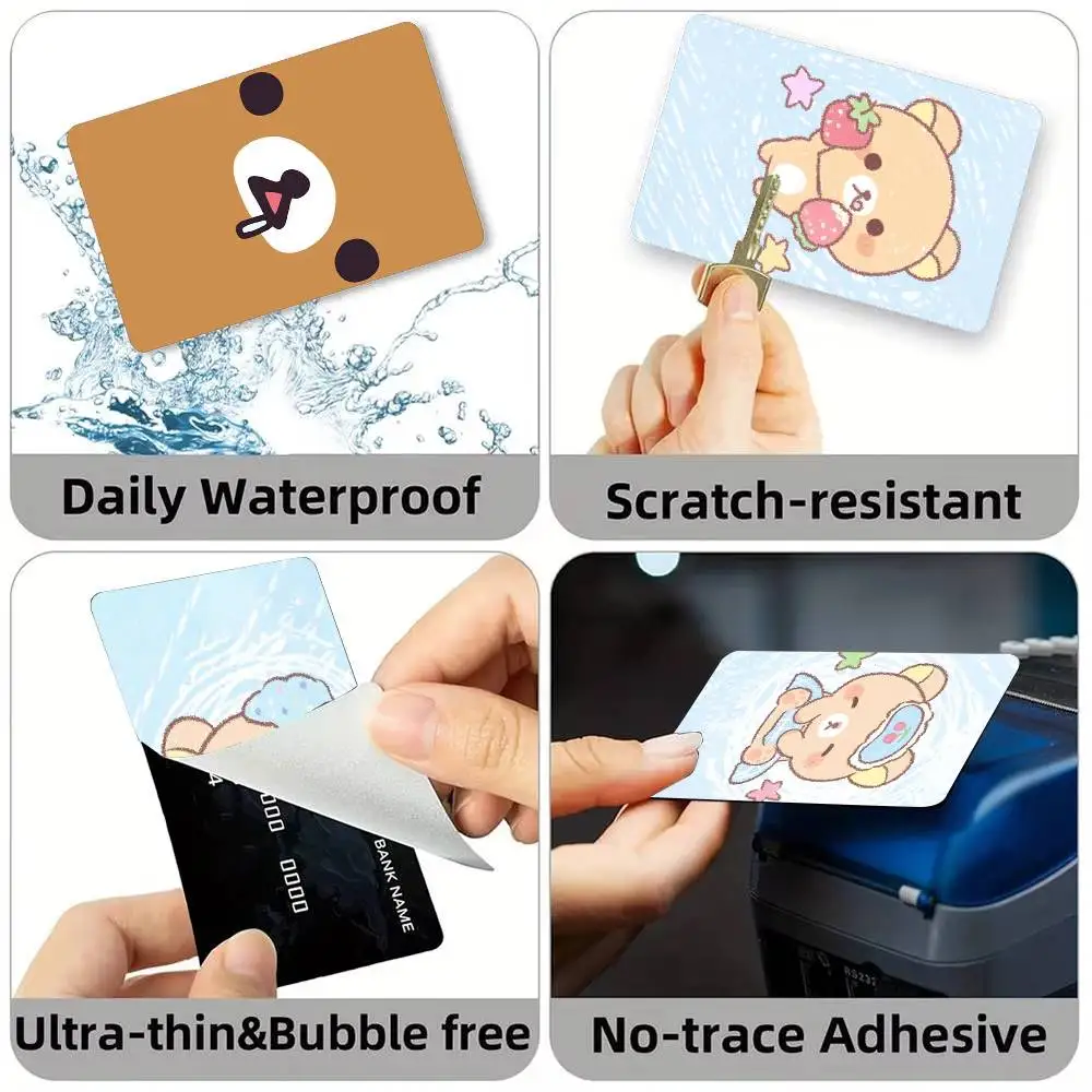 Cute R-Rilakkumas-S Bear  Credit Card HD Stickers Game Card Decal Small Chip Waterproof Sticker Gift