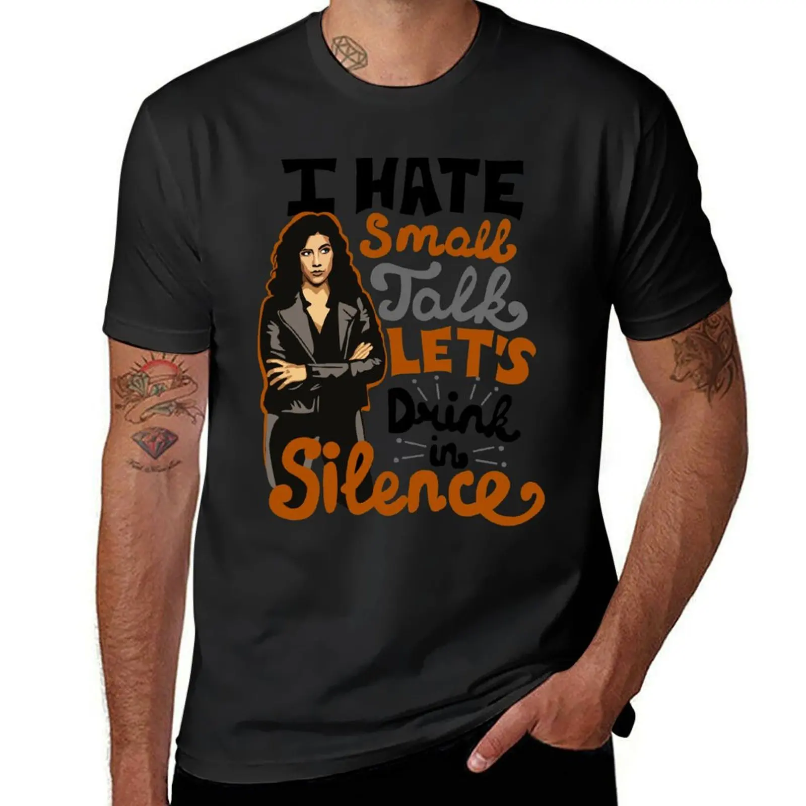 Let's Drink In Silence Rosa Diaz Brooklyn 99 T-Shirt custom t shirt customs anime tshirt summer tops cotton t shirt men