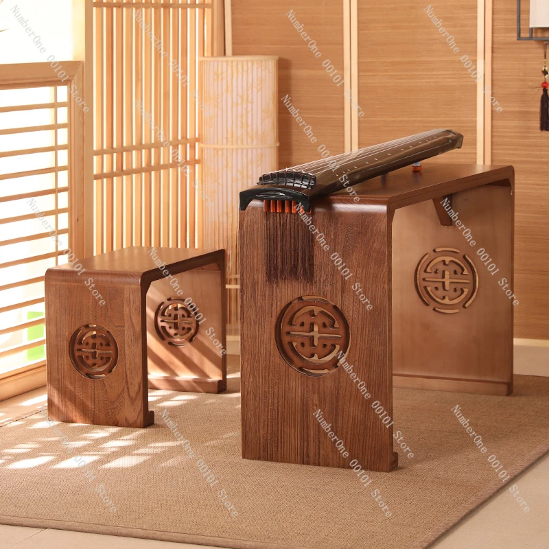 Guqin Desks and Chairs Resonance Piano Table Zen Solid Wood  Antique Imitation Chinese Style Guzheng Calligraphy Chess Table