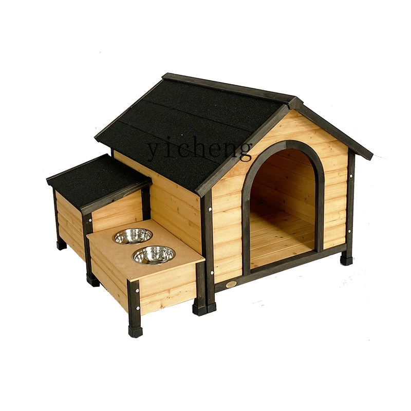 

ZK Household Solid Wood Dog House Outdoor Medium-Sized Dog Dog Cage Outdoor Kennel Wooden Rainproof Villa House