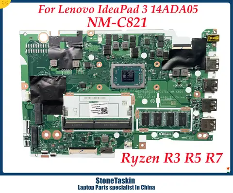 StoneTaskin GS450&GS550&GS750 NM-C821 For Lenovo IdeaPad 3 14ADA05 Laptop Motherboard AMD Ryzen3 3250U R5-3500U R7-3700U DDR4