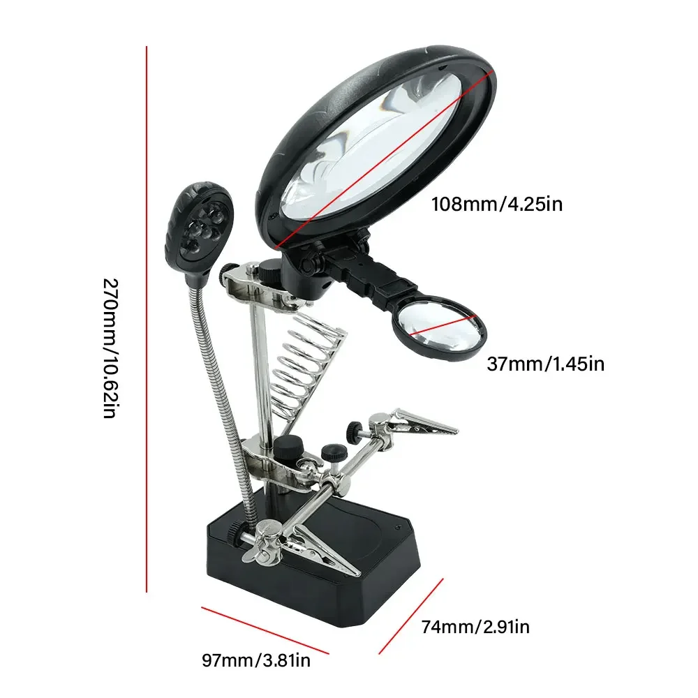 Profi-Reparatur-Lupe mit LED-Beleuchtung - Dritte Hand für Schweißreparaturen und Inspektionsarbeiten – Detail 8