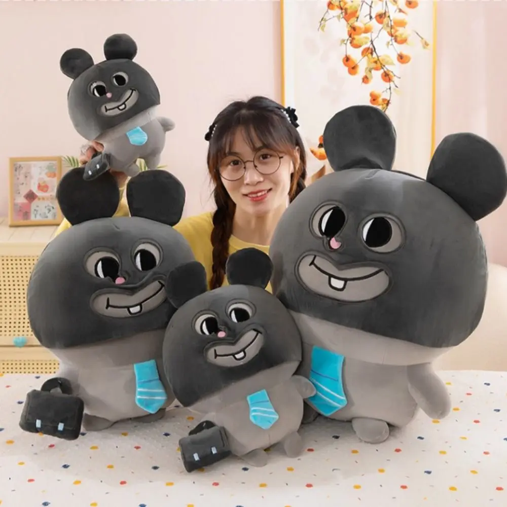 Kids Gifts Big Mouse Rat Plush Toy Backpack Grey Stuffed Mouse Doll Embracing Flowers Cartoon Animal Plush Pillow Birthday Gift