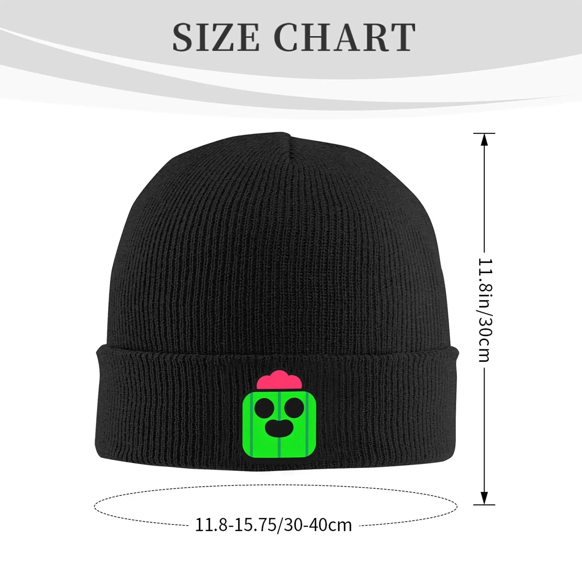 Cute Green Cactus Brawling-Heros Spike Hats Autumn Winter Beanie Baggy Game Cartoon Cap Unisex Acrylic Bonnet