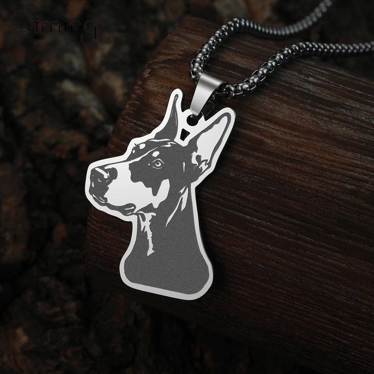 Stainless Steel Shar Pei Cute Dog Pendant Necklace For Women Jewelry Lovely Animal Necklace