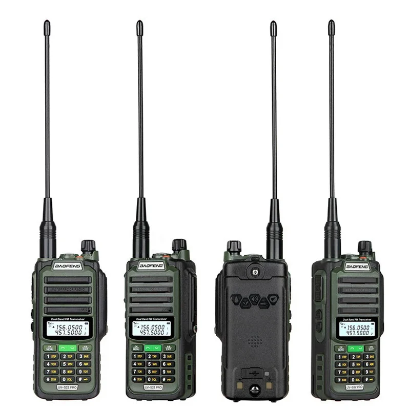 Walkie-talkie 2,Baofeng-UV-S22 pro v2,防水,真の10W,USB Type-c充電器,強力なuhf VHFラジオ,長距離,2個