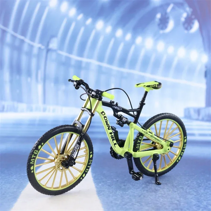 Modèle miniature 1:10 de vélo en alliage, jouet de vélo de montagne miniature, vélo de poche en métal moulé sous pression, simulation de course, jouets amusants pour enfants