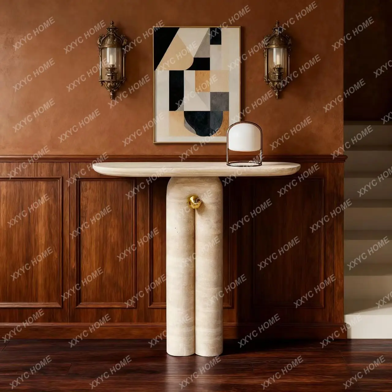 

GGentrance aisle long case few marble observation deck