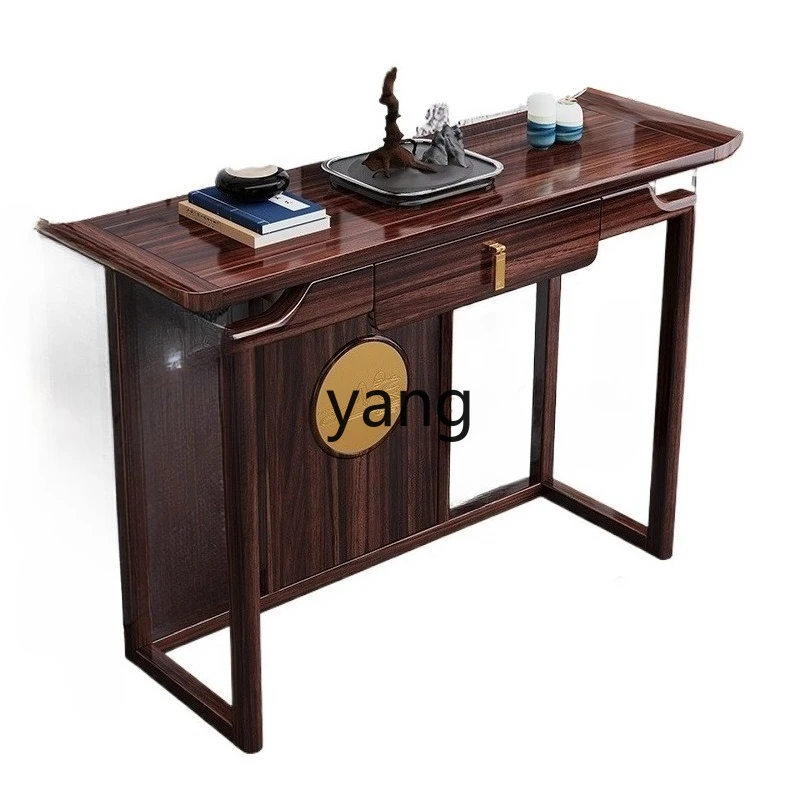 

TGF new Chinese ebony solid wood strip case, household entrance case, several God of Wealth mid-hall simple table