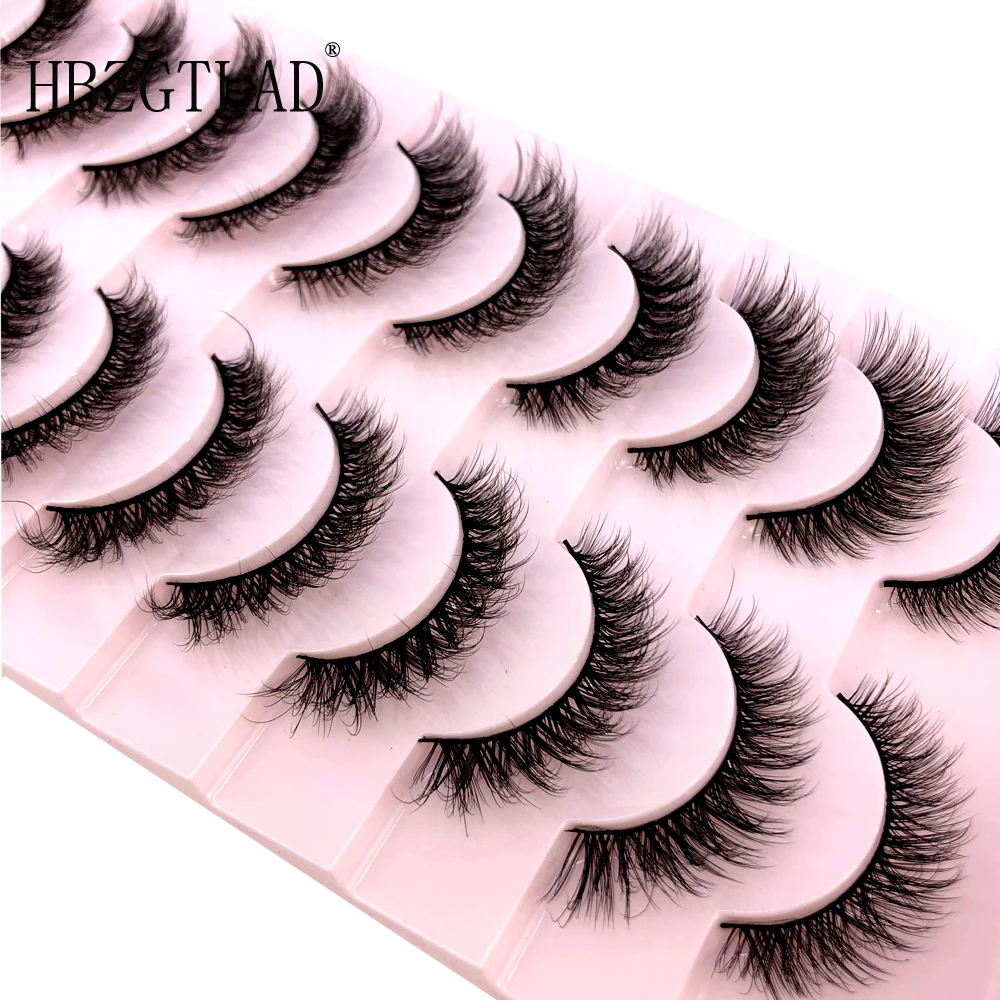 New 10 Pairs 3D Faux Mink Hair False Eyelashes Natural Messy Eyelash Crisscross Wispy Fluffy Lashes Extension Eye Makeup Tools