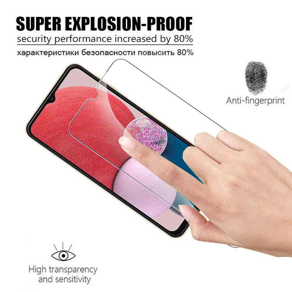 3 قطعة الزجاج واقية لسامسونج غالاكسي A13 4 جرام الزجاج المقسى لسامسونج A53 A33 A73 5 جرام A23 A03s A03 الأساسية غطاء شاشة فيلم