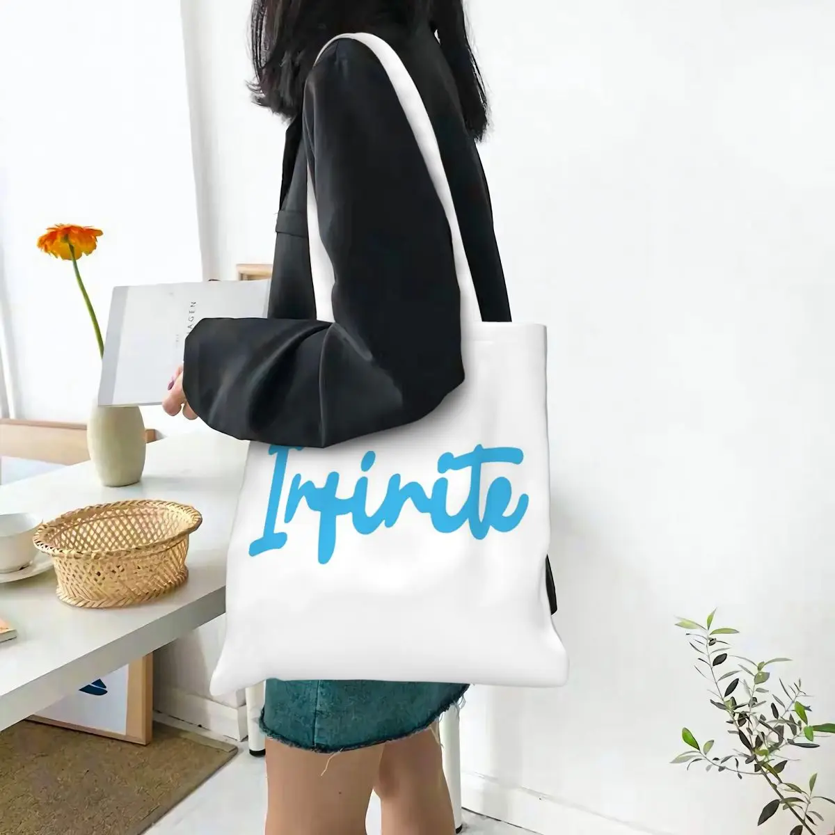 Caylus Merch Infinite Shopping Bags Canvas The Tote Bag Folding for Ladies Shoulder Tote Travel Handbag