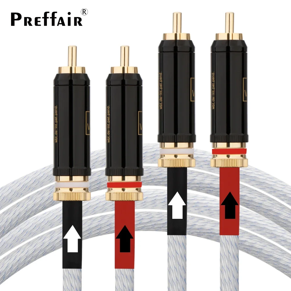 Hifi cables Pair 5N Silver Plated Analogue Wire with Rhodium Plated Carbon Fiber RCA Plug HIFI Audio Cable For CD AMP X410