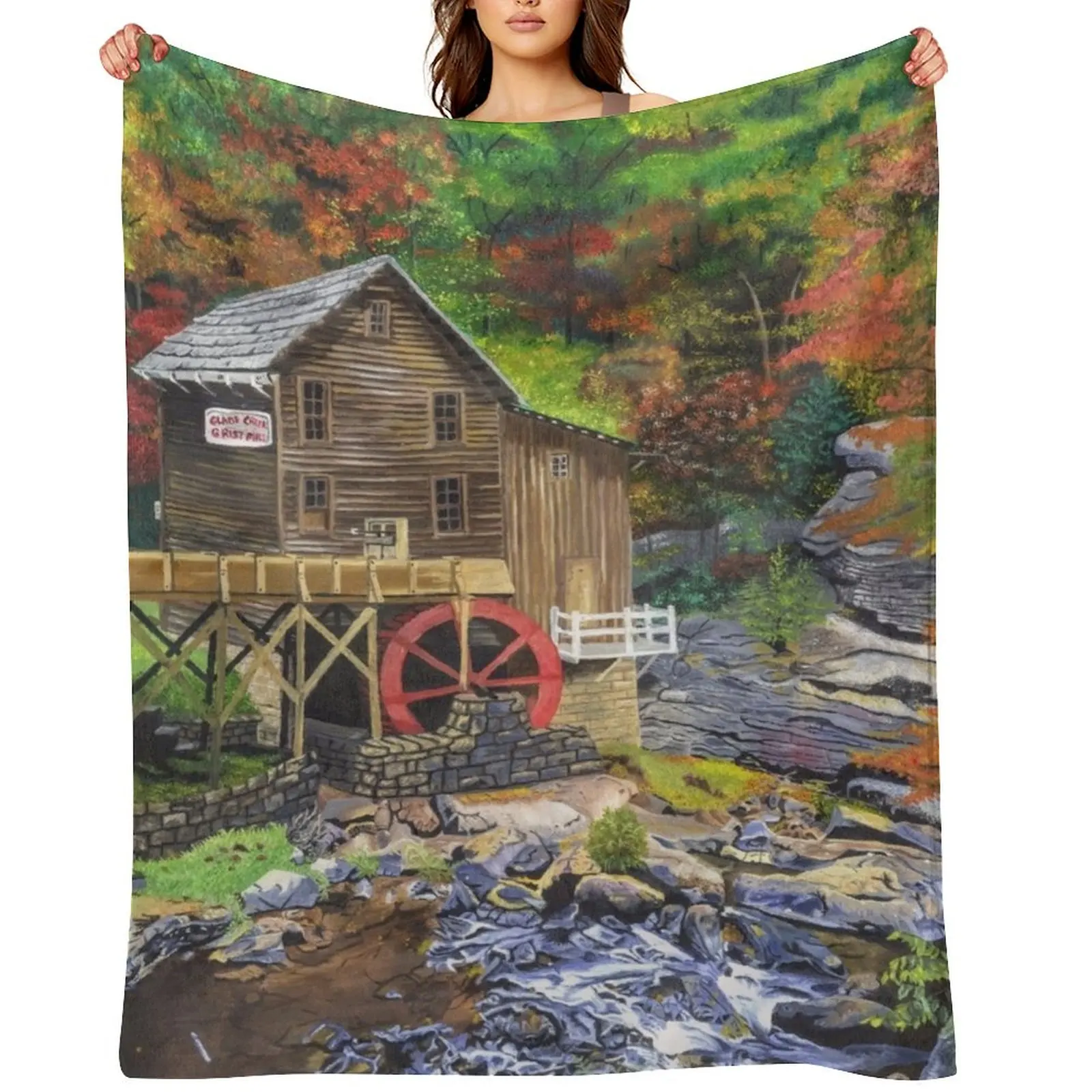 

Glade Creek Grist Mill, WV Throw Blanket Luxury Brand Quilt Weighted for sofa Blankets