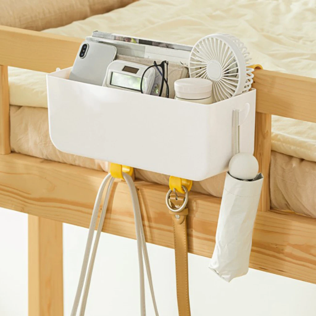 Student Dormitory Bedside Storage Hanging Basket With Hook Large Capacity Partitioned Storage Hanging Storage Box Organizer