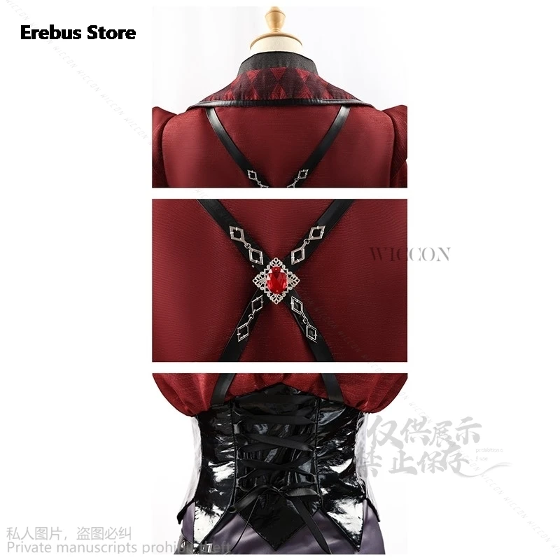 Anime Game Genshin Impact New Costume Genshin Impact Arlecchino Cosplay Halloween Clothing Dress Lolita Cos Wig Hoyofair