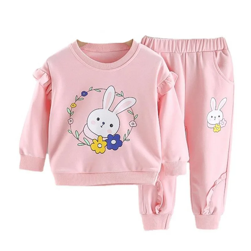 

New Spring Autumn Baby Girls Clothes Kids Outfits Children Cute T-Shirt Pants 2Pcs/Sets Toddler Casual Costume Infant Tracksuits