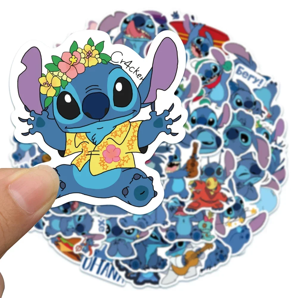 Disney Anime Cartoon Stickers kawaii Lilo & Stitch Graffiti Decals for Diary Laptop Luggage Skateboard Diary Decals Classic Toy