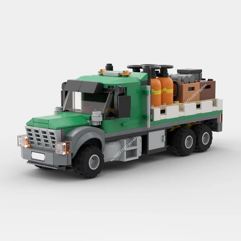 347PCS Cargo Flatbed Truck & Forklift MOC Creative Model Building Blocks Architecture DIY Assembly Model Toys Xmas Gifts