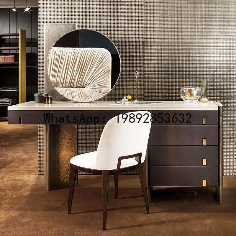 BF High-End Dressing Table Light Luxury High-End Italian Villa Bedroom with Mirror Makeup Table Modern Creative Dressing Desk