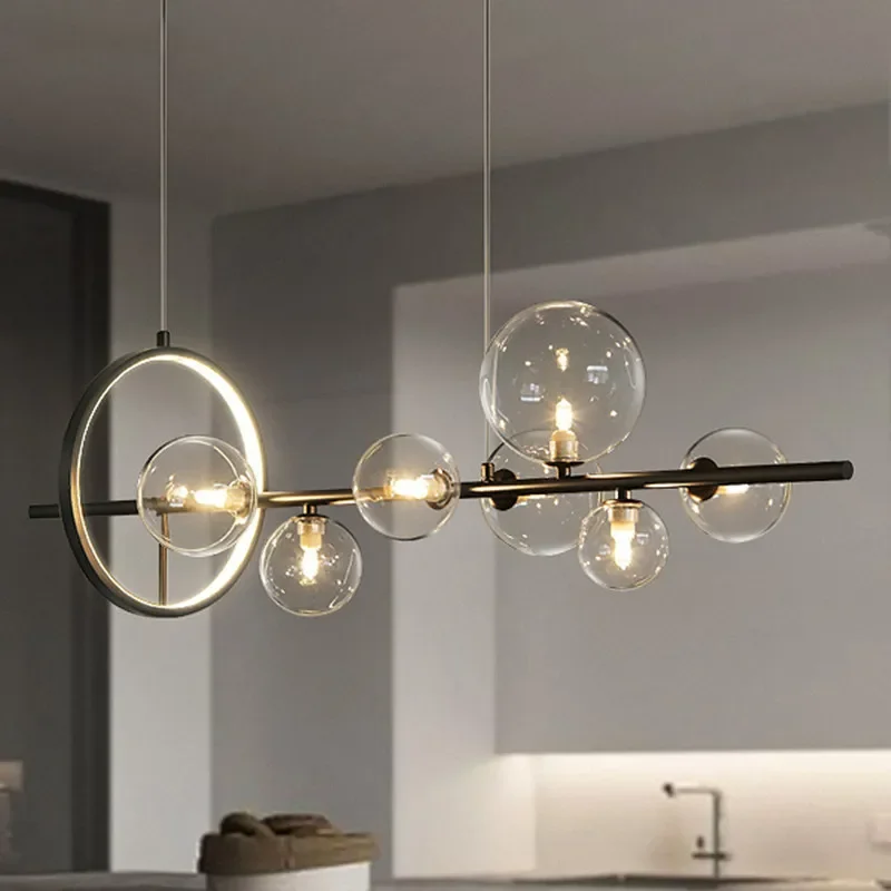 Modern Led Chandelier Long G9 for Table Dining Room Kitchen Bar Pendant Lamp Home Decor Lusters Suspension Design Lighting