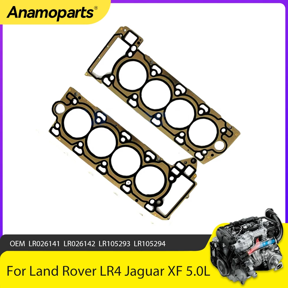 Engine Part Left and Right Cylinder Head Gaskets Fit 5.0 L For 10-20 Land Rover LR4 Jaguar XF 5.0L V8 Gas OEM LR026141 LR026142