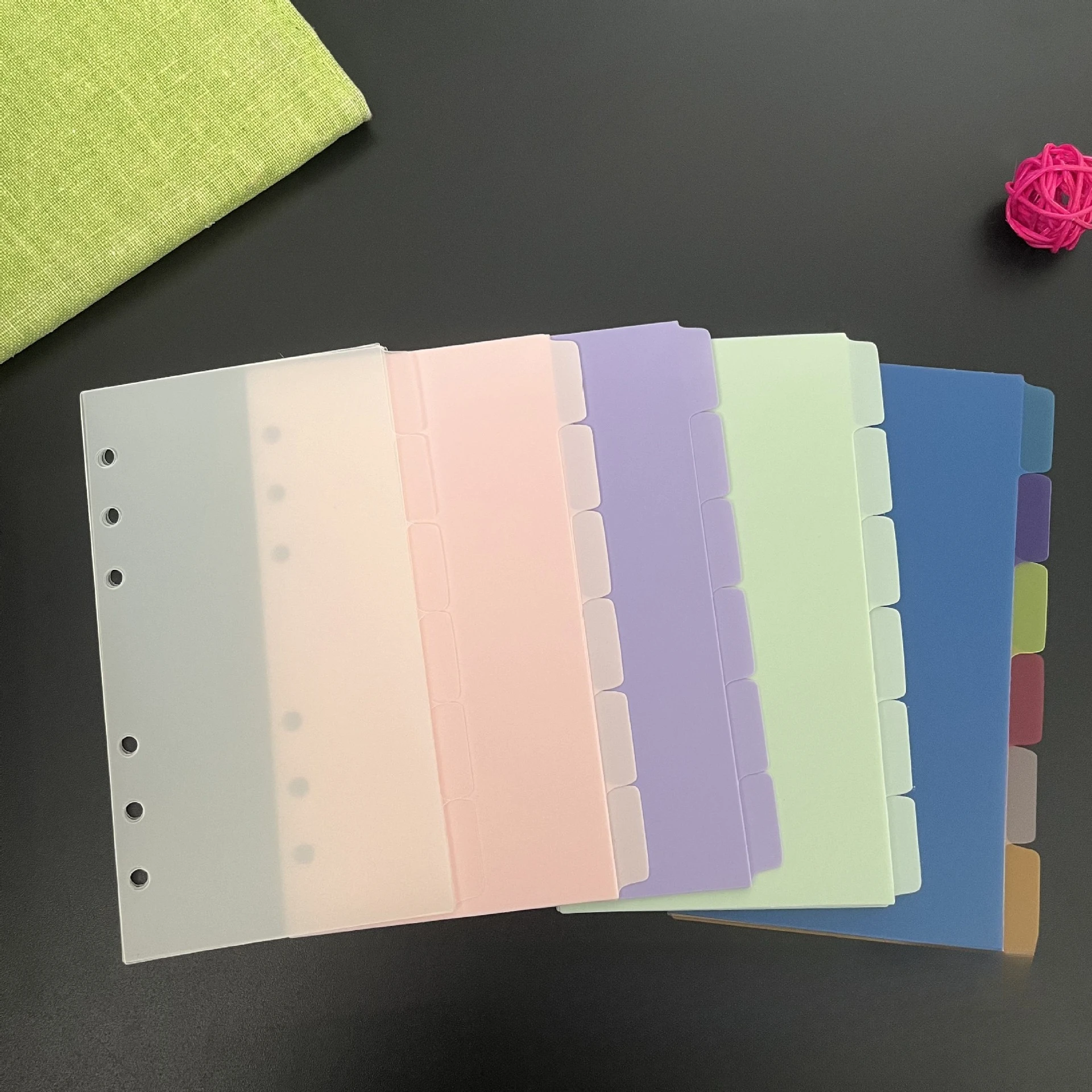 A5 A6 PP Material Waterproof Color Index Loose Leaf Inner Core Separator Page Macaron Color Series Loose Leaf Classification