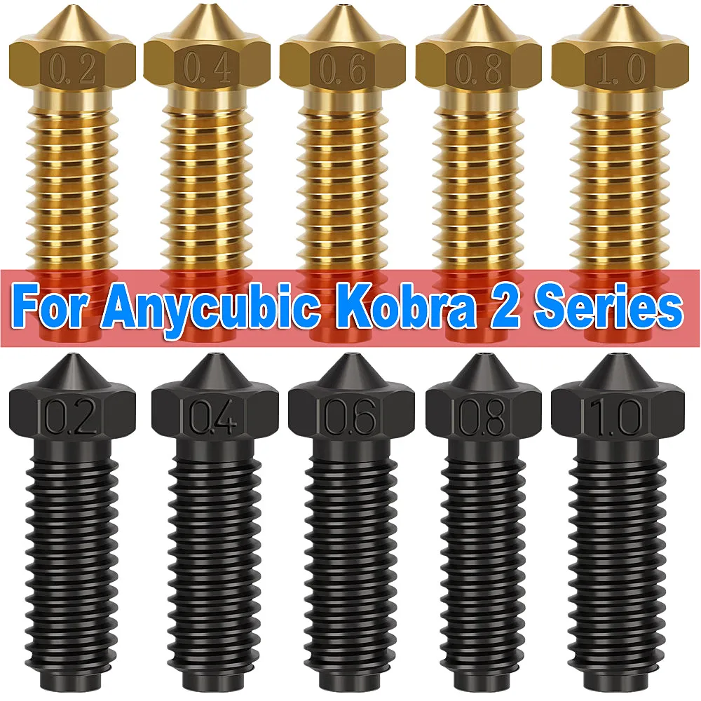 Brass Nozzle 1.75mm Hardened Steel for ANYCUBIC Kobra 2 Kobra 2 Plus Kobra 2 Max Kobra 2 Pro/ Neo 3D Printer Hotend Parts Nozzle