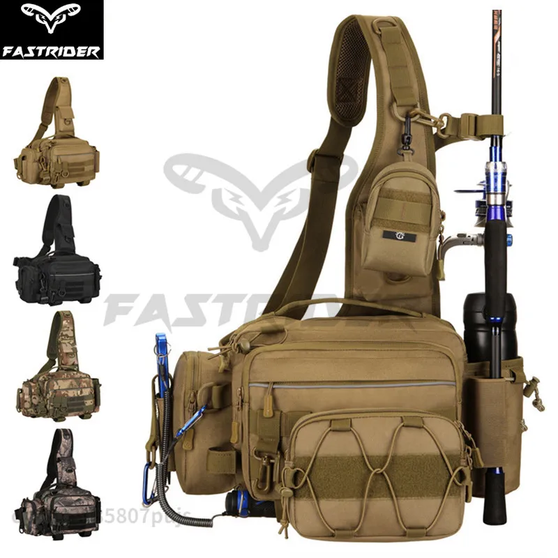 Multi Functional Luya Tactical Waist Camo Pack Outdoor Fishing Bag  Back Insertion Rod Storage Backpack Fishing Equipment